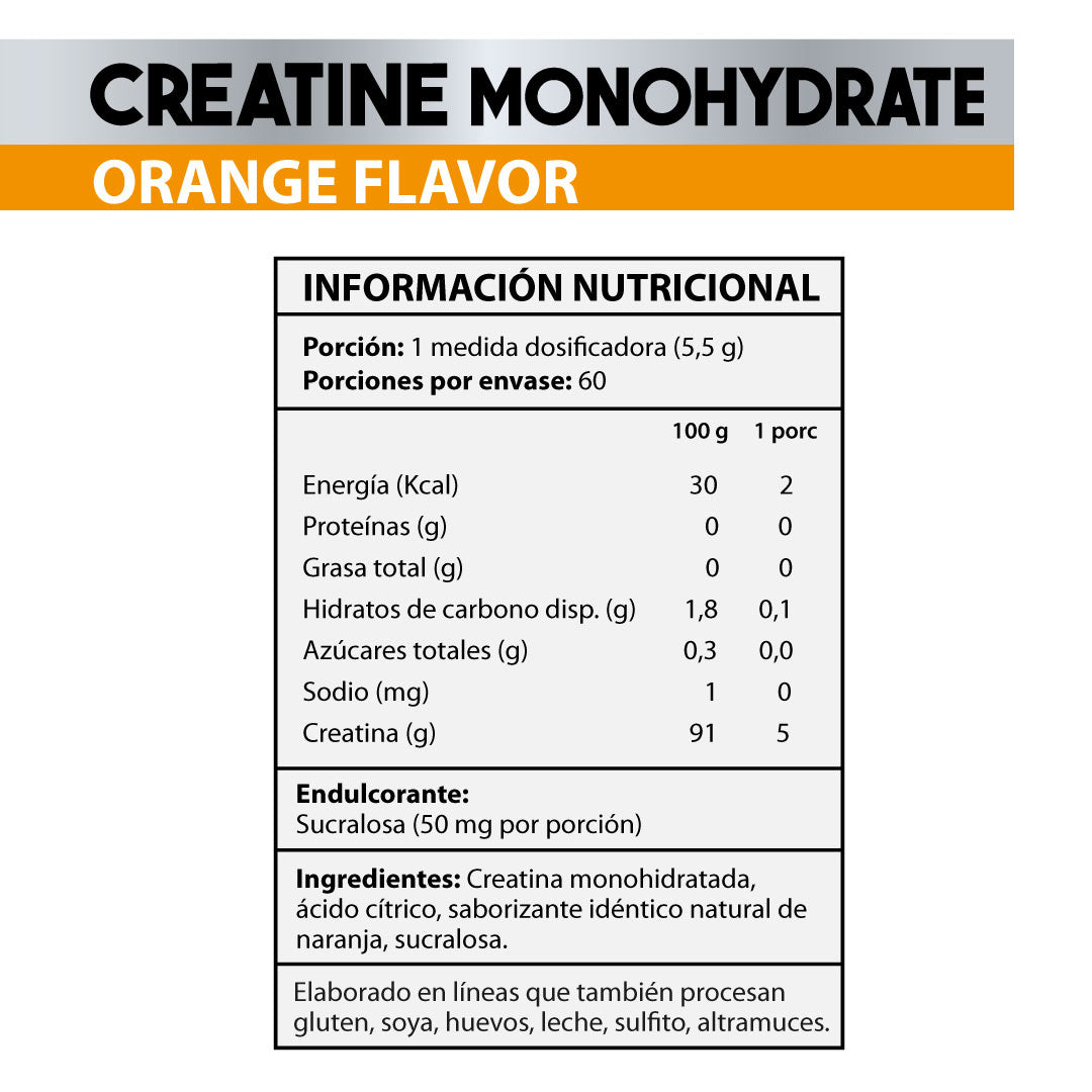 Creatina Monohidratada Micronizada 330 g – Orange